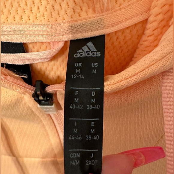 NWOT ADIDAS CORAL HOODIE SIZE MEDIUM - Picture 2 of 3